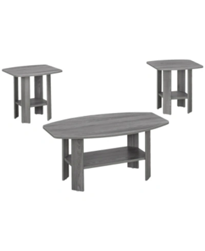 Monarch Specialties 3 Piece Table Set In Gray