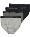 Polo Ralph Lauren Men's 4-pk. Classic-fit Mid-rise Briefs In Black/ Grey