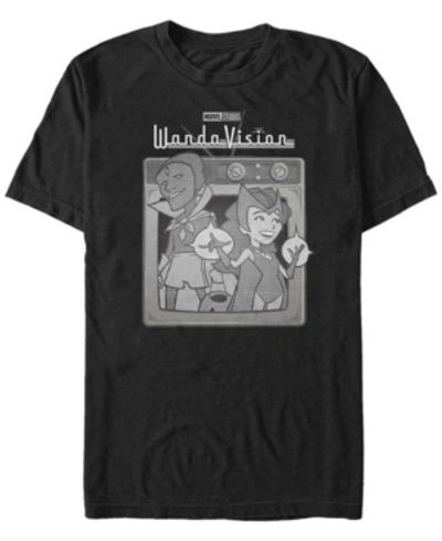 Fifth Sun Men's Wandavision Vintage-inspired Tv Short Sleeve T-shirt In Black