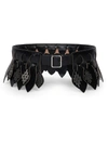 ALAÏA EMBELLISHED PETAL LEATHER BELT,400013741236