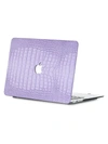 Chic Geeks Faux Crocodile Macbook Case In Lavender