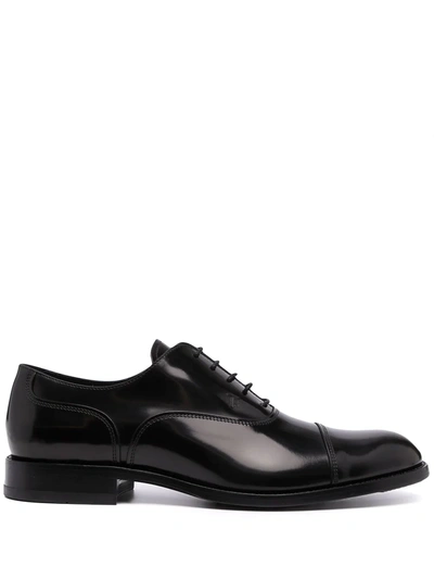 Tod's Oxford Shoes In Brushed Calfskin In Black