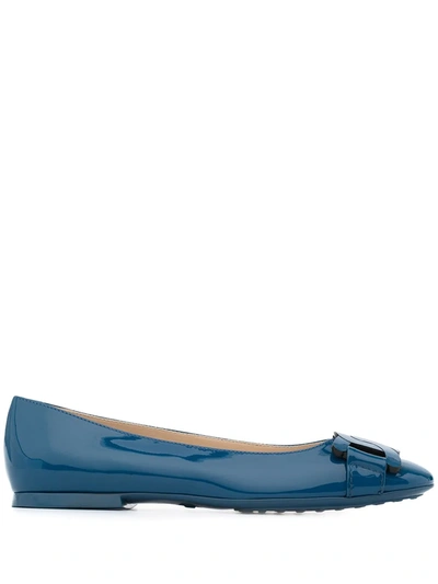 Tod's Chain-detail Ballet Flats In Blue