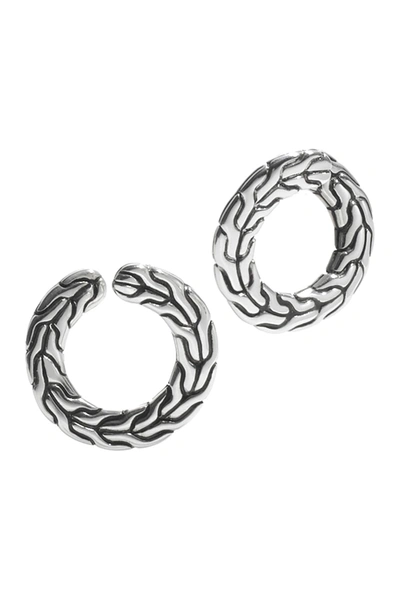 John Hardy Sterling Silver Textured Open Circle Stud Earrings