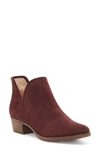 Lucky Brand Baley Perforated Suede Bootie In Raisin Suede