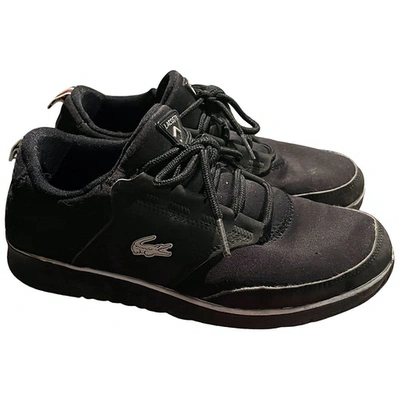 Pre-owned Lacoste Faux Fur Trainers In Black