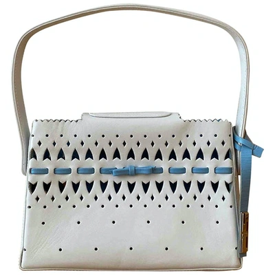 Pre-owned Sergio Rossi Leather Handbag In White