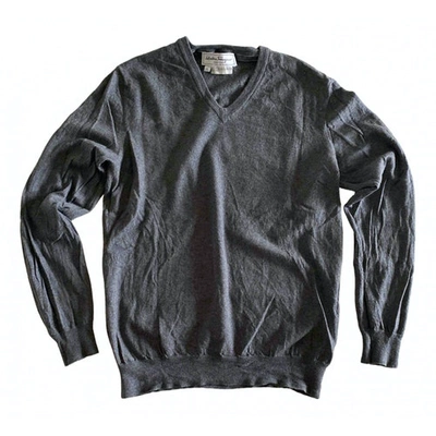 Pre-owned Ferragamo Wool Knitwear & Sweatshirt In Grey