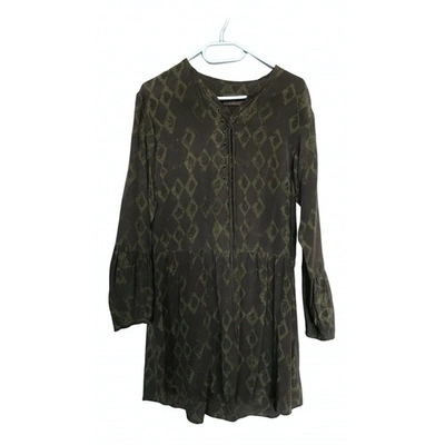 Pre-owned Zadig & Voltaire Silk Mid-length Dress In Green