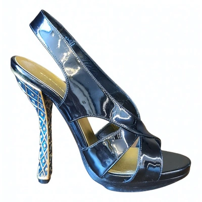 Pre-owned Balenciaga Patent Leather Sandal In Silver