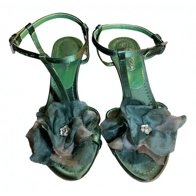 Pre-owned John Richmond Leather Sandal In Green