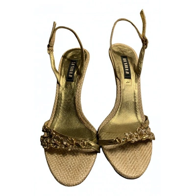 Pre-owned Le Silla Cloth Sandal In Gold
