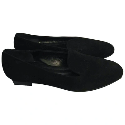 Pre-owned Ralph Lauren Black Suede Flats