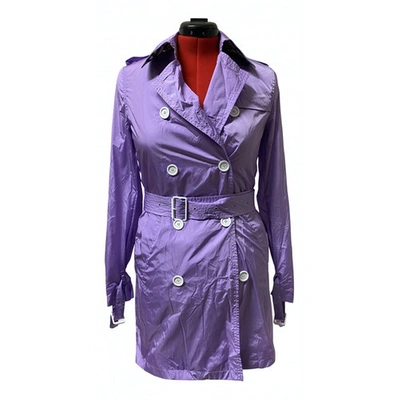 Pre-owned Burberry Trench Coat In Purple