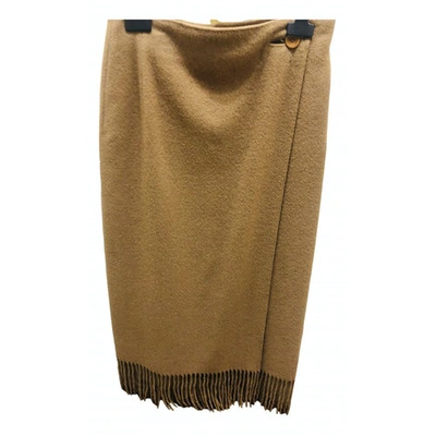 Pre-owned Genny Wool Maxi Skirt In Beige