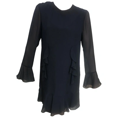 Pre-owned Moschino Cheap And Chic Silk Mid-length Dress In Navy