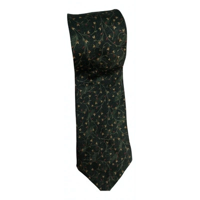 Pre-owned Givenchy Silk Tie In Green