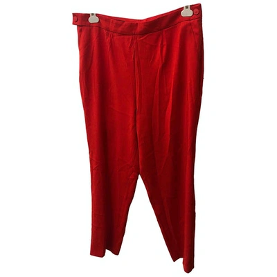 Pre-owned Escada Trousers In Red
