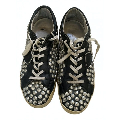 Pre-owned Philippe Model Leather Trainers In Black