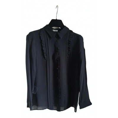 Pre-owned Miu Miu Silk Blouse In Black