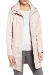 Cole Haan Signature Back Bow Packable Hooded Raincoat In Canyon Rose