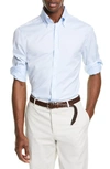 Brunello Cucinelli Slim-fit Button-down Collar Cotton-poplin Shirt In Cloud