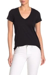 James Perse Women V-neck Short Sleeve T-shirt In Black In Animal Print