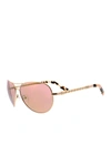 Oscar De La Renta 60mm Aviator Sunglasses In Rose Gold