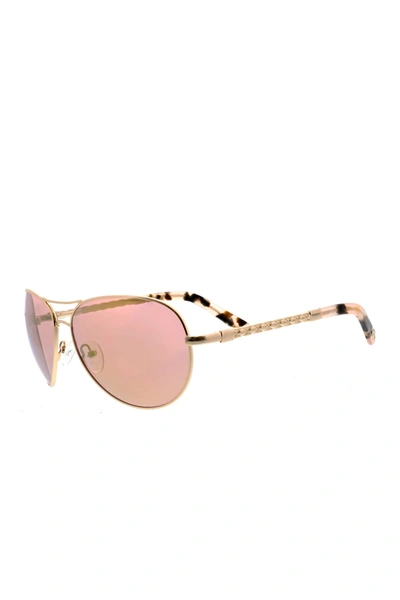 Oscar De La Renta 60mm Aviator Sunglasses In Rose Gold