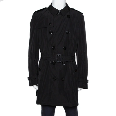Pre-owned Burberry Black Synthetic Double Breasted Belted Trench Coat Xxl