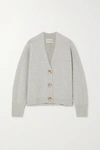 Loulou Studio Zanzibar Mélange Wool And Cashmere-blend Cardigan In Grey