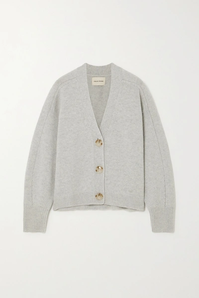 Loulou Studio Zanzibar Mélange Wool And Cashmere-blend Cardigan In Gray