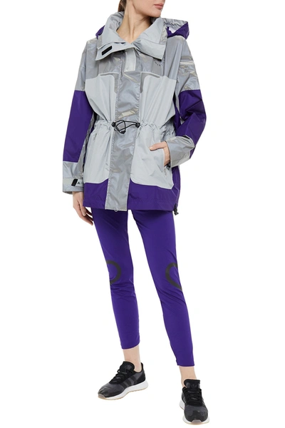 Adidas By Stella Mccartney Truepace Reflective-trimmed Stretch Leggings In Collegiate Purple Black
