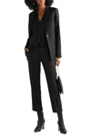 Nili Lotan Reta Cropped Wool-blend Twill Straight-leg Pants In Black