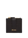 Prada Small Saffiano Wallet In Black