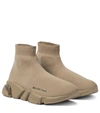 Balenciaga Speed 2.0 Recycled Knit Sneakers With Bicolor Sole In Beige