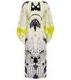 Valentino World Arazzo Print Cape-style Draped Dress In Multicoloured