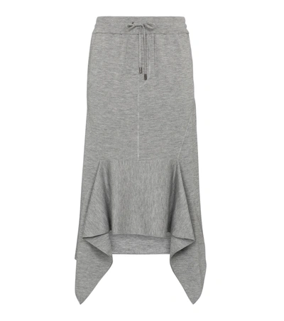 Tom Ford Cashmere And Silk Midi Skirt In Grey