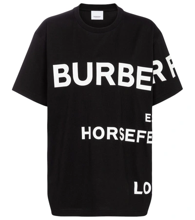 Burberry Carrick Horseferry Print Oversized T-shirt In Black