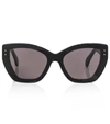 Alaïa Thick Round Acetate Sunglasses In Shiny Black