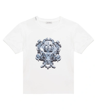 Dolce & Gabbana Kids' White Heraldic Print T-shirt