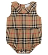 BURBERRY BABY VINTAGE CHECK COTTON BODYSUIT,P00557407