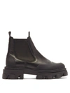 Ganni Paneled Leather Chelsea Boots In Black