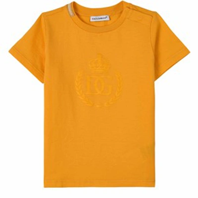 Dolce & Gabbana Babies'  Orange Logo Print T-shirt