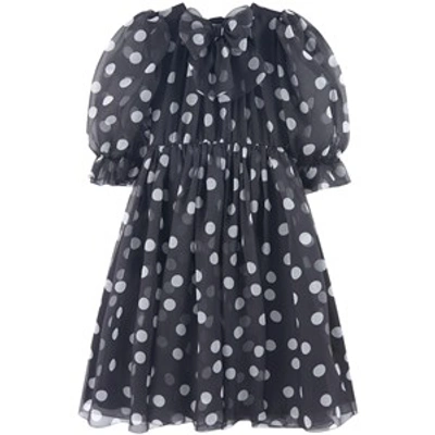 Dolce & Gabbana Kids' Black Polka Dot Dress