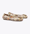 TORY BURCH MINNIE PRINTED TRAVEL BALLET FLATS, LEATHER,192485768480