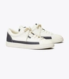 Tory Burch Women's Classic Court Lace Up Sneakers In Ivory Canvas/ Perfect Navy