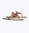 TORY BURCH MILLER METAL-LOGO SANDALS, PRINTED LEATHER,192485770698