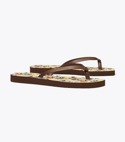 Tory Burch Women's Logo Flip Flops In Scotch/ Reverie Combo