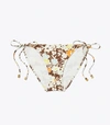 Tory Burch Printed String Bikini Bottom In Reverie